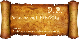 Debreczenyi Mihály névjegykártya